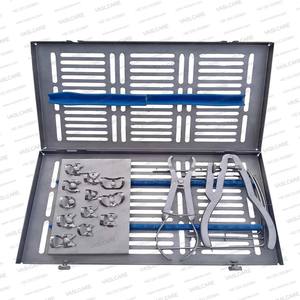 Ensemble de 19 pièces de kit de barrage en caoutchouc manuel avec cassette de stérilisation de 20 pièces en acier inoxydable allemand Vaslcare - Product Image 1