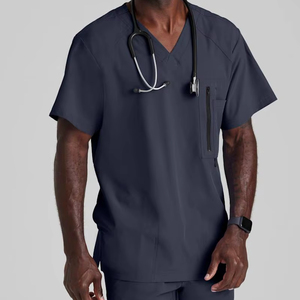 2025 uniformes médicos de enfermería personalizados de alta calidad al por mayor juegos de uniformes de enfermera de hospital para uso en salón de belleza tela tejida - Product Image 1