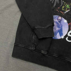 Sudadera con capucha desgastada lavada con ácido XL para hombre, estampado de patrón sólido de invierno, Material de lana suave, MOQ bajo, suministro al por mayor - Product Image 3