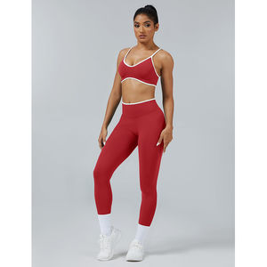 Conjunto Deportivo Informal Sólido con Logotipo Personalizado OEM para Mujer, Pantalones Cortos de Yoga de Cintura Alta, 100% Algodón, Spandex/Poliéster Transpirable - Product Image 1