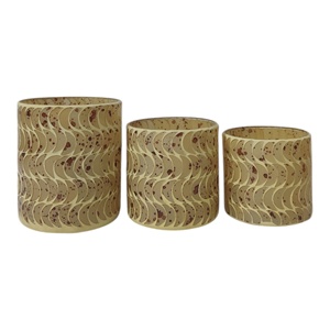 Haute qualité fabriqué à la main jaune Beige nuances récipients en verre bocaux à bougies cylindriques supports votifs pour la maison jardin pour noël - Product Image 6