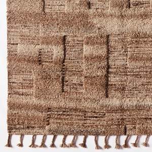 Tapis fait main à la main, tissé à la main, à nœuds, tissage plat, abstrait, moderne, antidérapant, hauteur de poils moyenne, avec dos en latex - Product Image 3