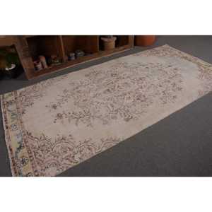 พรมขนแกะสีเบจสไตล์วินเทจขนาด4.3x9.3ฟุตงานแฮนด์เมดพื้นที่ขนาดใหญ่งานเย็บปะติดพื้นผิวแบบนามธรรมสำหรับใช้ในห้องโถง - Product Image 5