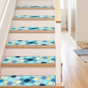 Alfombra Impresa: Diseño Moderno Minimalista Azul, Lavable, Fácil de Limpiar, Goblen - Product Image 2