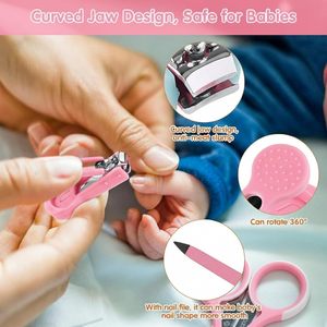 Kit de Cuidado para Bebés 10 en 1, Set de Cepillo y Peine para Uñas y Cabello, Color Rosa, Portátil, para Manicura y Pedicura - Product Image 4