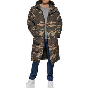 Chaqueta acolchada de lona de palangre para hombre de moda con cremallera frontal y capucha acolchada para abrigo largo duradero de invierno - Product Image 1