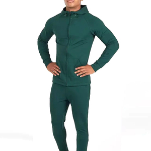 Ensemble de survêtement pour homme en molleton uni à capuche, léger, coupe classique, 100 % coton, toutes tailles, design 2 en 1 - Product Image 1