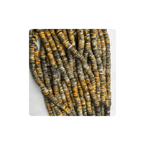 Cuentas Facetadas de Jaspe Abejorro en Forma de Neumático Heishi, Hilo de 17 Pulgadas, Cuentas Facetadas de Jaspe Abejorro Heishi en Forma de Neumático de 6-7 mm - Product Image 5