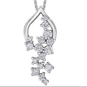 Colgante de diamante moissanita de Plata de Ley 925 Colgante de diamante blanco - Product Image 1