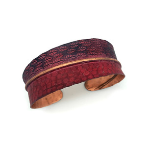 2026 December Trendy Brass Engraved Patina Cuff Bracelet Touchstone Hand Crafted Vintage Oxidized <b>COPPER</b> LEAF Cuff for Women - Product Image 4