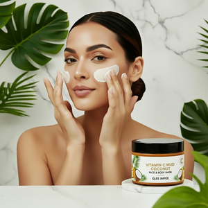Masque pour le visage et le corps à la boue de noix de coco et à la vitamine C |   Masque de soin de la peau à base de plantes éclaircissant, nettoyant en profondeur et hydratant - Product Image 3