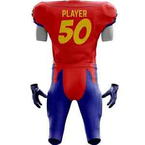 เครื่องแบบฟุตบอลอเมริกันผู้ชายดีไซน์แบบกำหนดเองผ้าโพลีเอสเตอร์100% แห้งเร็วระบายอากาศได้ดีขนาดสำหรับผู้ใหญ่ - Product Image 4