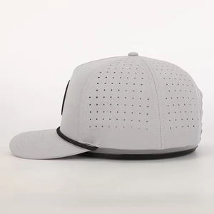 Haute qualité 5 panneaux en caoutchouc Logo Performance Sport casquette de Baseball personnalisé broderie Logo étanche découpé au Laser perforé unisexe - Product Image 4