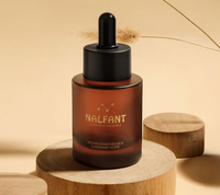 Botol Tetes Kaca Hijau 15ml 30ml dengan Cetak Logo Kustom, Kemasan Serum Kosmetik dan Minyak Esensial Alas Tebal untuk Merek