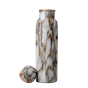 Luxurious Marble Print Pure Copper <b>Bottle</b> For Stylish Hydration And Ayurvedic Health Benefits Every Day - Product Image 1