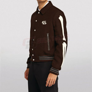Cómoda chaqueta universitaria para hombre con forro interior transpirable bordado con cuello levantado estilo callejero para invierno - Product Image 3