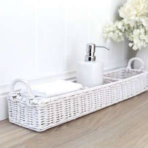 Panier multifonctionnel moderne en rotin naturel à 3 compartiments, écologique, pour le rangement dans la cuisine - Product Image 6
