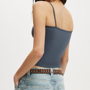 Camiseta sin mangas deportiva informal para mujer, servicio OEM, color personalizado, 100% algodón, tela transpirable sin mangas, precio al por mayor sin tirantes - Product Image 2