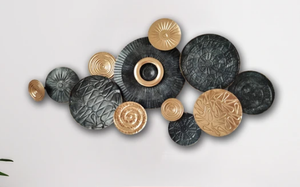 AK latón escrupulosamente bonito dorado azul blanco pétalo flores Metal pared arte para decoración del hogar colgante de pared - Product Image 6