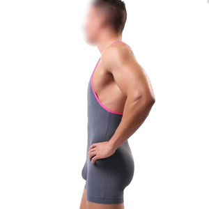 Prix compétitif Bon vendeur Service OEM Dernier style en gris et rose Couleur Contraste Lutte Singlets - Product Image 5