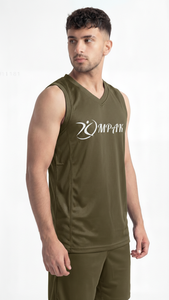 Maillot de basket-ball en olive et moutarde de qualité supérieure pour les équipes professionnelles, les clubs d'entraînement, vêtements en maille respirante - Product Image 3