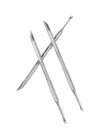 Pousse-cuticules double embout en acier inoxydable, outil de nettoyage et de soin des ongles, 1 pièce, durable, écologique, manucure personnalisée