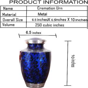 Urnas funerarias artesanales de aluminio Ceniza para humanos Urnas decorativas de cremación, Urnas conmemorativas para mascotas Recuerdo Ceniza de entierro - Product Image 6