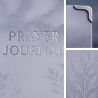 LABON Journal de prière en spirale violette Feuille d'argent Cahier de dévotion chrétien élégant avec couverture en fougère brumeuse et coin en métal