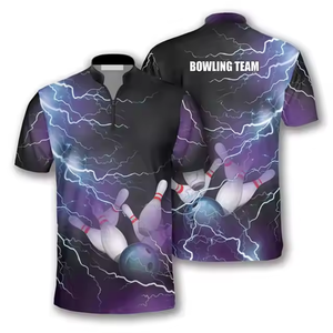OEM Custom Your Design Sublimated Bowling <b>Polo</b> Jersey Quick Dry Breathable Team Sports Bowling Shirts Sublimation Print OEM Logo - Product Image 3