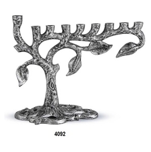 Latón Iglesia Plata Menorah Candelabros Iluminación Decoración Actividades religiosas Pascua Estilo americano Soporte de vela Hogar - Product Image 2