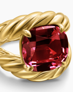 Women's 18K <b>Gold</b> Plated Red Diamond <b>Ring</b> Marbella Jewelry <b>Amethyst</b> Diamonds IGI Certified Fashion Jewelry for Weddings Parties - Product Image 4