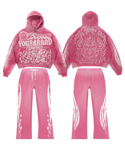 Ensemble survêtement et sweat-shirt surdimensionné en coton lourd personnalisé, style streetwear vintage, délavé à l'acide, coupé et déchiré - Product Image 6