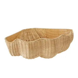 Bol alimentaire plat à salade en rotin vaisselle de qualité supérieure ustensiles de cuisine maison bol à fruits prix abordable emballage cadeau disponible - Product Image 5