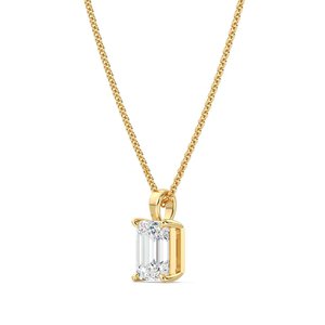 จี้เพชรทรงเอเมอรัลด์คัตแบบเม็ดเดี่ยว - Product Image 2