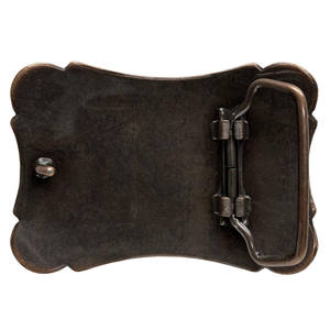 Western Floral Scroll Engraved <b>Belt</b> <b>Buckle</b> Fits 1-1/2(38mm) <b>Belt</b> Strap (Copper-Patina) - Product Image 2