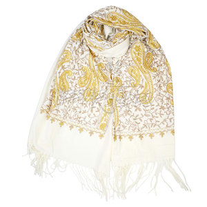 Hand Embroidered Silk Scarf <b>for</b> Women Lightweight and <b>Wraps</b> <b>for</b> <b>Weddings</b> Fashion Hand Embroidered Silk Scarf - Product Image 1