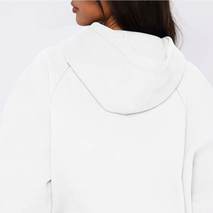 Meilleure qualité 100% coton femmes long sweat à capuche surdimensionné goutte épaule Streetwear pull à capuche logo personnalisé impression velours - Product Image 6