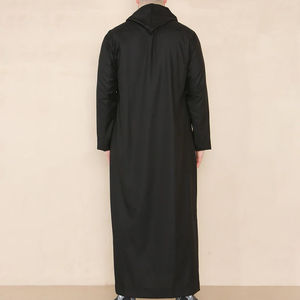 Thobes pour hommes, vêtements islamiques, couleur unie, polyester, caftan, jubbah, thobe pour hommes, thobe musulman à capuche pour hommes - Product Image 6