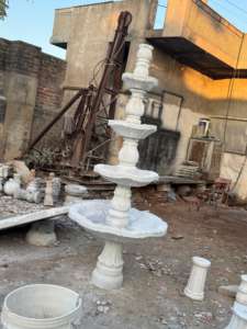 Fuente de flujo de agua decorativa para exteriores de calidad de producto de piedra de mármol blanco de estilo moderno altamente recomendado a buen precio - Product Image 3