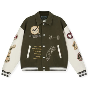 Chaquetas de Invierno Personalizadas de Primera Calidad para Hombre, Chaqueta de Béisbol Universitaria Informal con Bordado para Hombre - Product Image 1