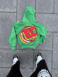 Nuevo diseño personalizado de los hombres serigrafía de gran tamaño de algodón serigrafía manga capucha Streetwear botones Sudadera con capucha 2025 - Product Image 5