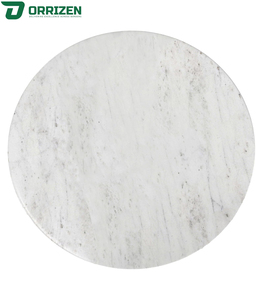 Table d'appoint ronde de luxe moderne en marbre et fer forgé, design compact pour utilisation en ferme et en extérieur dans les petits espaces - Product Image 3