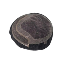 Perruque toupet pour homme en cheveux humains indiens Remy Taz Hair Bangladesh Deep Wave Single Weft 50% gris