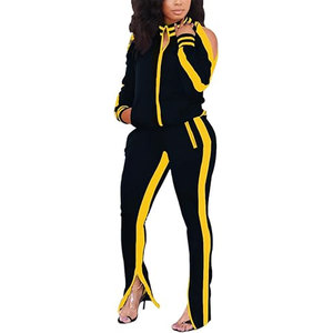 Traje de Yoga para mujer de buena calidad, conjunto de 2 piezas de Yoga con logotipo personalizado de color sólido de talla grande de invierno, venta al por mayor de fábrica - Product Image 1