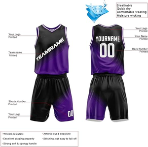 Uniforme de basket-ball unisexe avec numéro personnalisé et logo imprimé short en maille vente en gros de maillots bon marché avec technique de sublimation vêtements de sport - Product Image 3