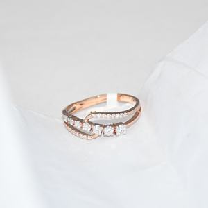 แหวนทองคำแท้14K ประดับเพชรธรรมชาติตัดอย่างงดงามเรียบง่ายรับรองวันครบรอบแต่งงานของผู้หญิง - Product Image 6