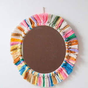 Meilleur miroir mural en macramé fait à la main, style bohème chic, accent décoratif pour salon, chambre à coucher et entrée - Product Image 6