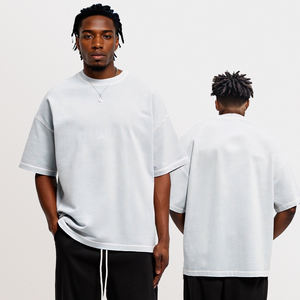 T-shirt uni pour hommes de qualité supérieure personnalisé de haute qualité pour les hommes lourds coton été impression logo motif Boxy Fit T-shirts amples - Product Image 1