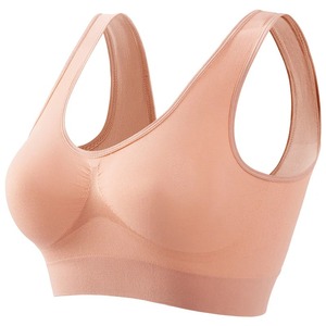 Sujetador deportivo OEM transpirable, a prueba de golpes, acolchado con elastano, push-up, para correr y yoga, espalda cruzada, negro liso, sin costuras, para mujer - Product Image 4