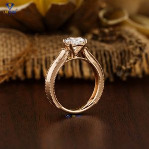 Anillo de diamante solitario de corte brillante con corazón TDW 1,22, oro rosa de 18 quilates, ajuste de vástago recto, piedra de laboratorio de diamantes Cvd/Hpht - Product Image 5